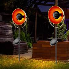 Zweige led leuchten warmweiß lichterkette garten außen zweige mit solarmodul. Etc Shop Dekolicht 2er Set Led Solar Steck Leuchten Garten Weg Deko Erdspiess Aussen Strahler Lampen Orange Schwarz Online Kaufen Otto
