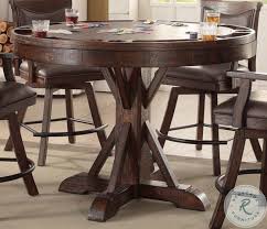 Hand crafted game table w removable top cup holders pull out. Gettysburg Dark Distressed Round Pub Game Table From Eci Furniture Coleman Furniture