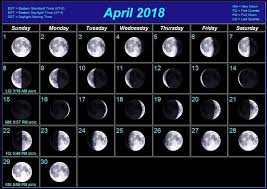Moon Phases Calendar 2018 April Moon Phase Calendar Moon Calendar Moon Phases