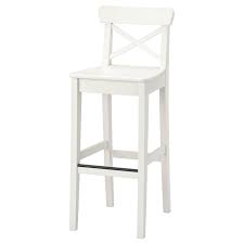 ingolf bar stool with backrest, white