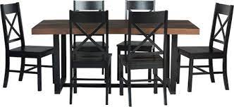 Home furniture entryway entryway benches walker edison august modern farmhouse x back it features two rows of clothing hangers over a bench seat that is very best for tying shoes or resting after a run. Walker Edison Rectangular Farmhouse Wood Dining Table Set Of 7 Mahogany Black Bb72dstrmbl 7 Best Buy