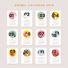 Download Cute Animal Calendar Mockup For Free Calendar Calendar 2019 Vector Vector Free