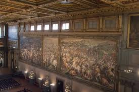 Il salone dei cinquecento a palazzo vecchio il salone dei cinquecento è il cuore pulsante di palazzo vecchio: Frescoes By Giorgio Vasari In The Salone Dei Cinquecento At Palazzo Vecchio Florence Italy Editorial Stock Image Image Of Interior Administration 112455689