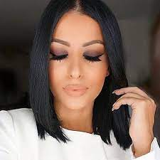 Line your eyes with a black or brown eye liner but don't draw thick lines. 142 99 Human Hair Lace Front Wig Bob Middle Part Free Part Kardashian Style Brazilian Hair Straight Natural Black Wig 130 Density 10 16 Inch With Baby Hair Hair Makeup Gorgeous Makeup Makeup Looks