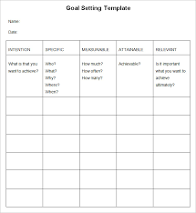 Goal Setting Template 6 Free Word Pdf Document Download