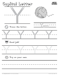Capital Letter Y Lotty Learns Capital Letters Worksheet Tracing Worksheets Preschool Letter Y Worksheets