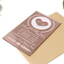 Rose gold wedding invitations are this season's hottest trend! 11b Printed Rose Gold Acrylic Wedding Invitation With Magnets