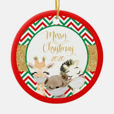 Merry Christmas Animals Face Masks 2020 Ceramic Ornament Zazzle Com In 2020 Christmas Animals Animal Face Mask Ceramic Ornaments