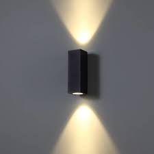 Square Led Outdoor Wall Lamp Cubb 2 Black Lightinova Professional Lighting