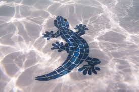 Blue Underwater Lizard Blue Tiles Water Proof Case Camera Cover