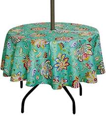 Buy top selling products like design imports summer stripe indoor/outdoor tablecloth and watermelon umbrella tablecloth with zipper. Waterproof Zippered Patio Table Cloths Spring Summer Table Covers For Backyard Circular Table Bbqs Picnic Suq I Ome 60x 60 Square Outdoor Tablecloth With Umbrella Hole And Zipper Grey Patio Furniture Covers Patio Lawn Garden