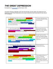 Submitted 11 months ago by ehabib26. Copy Of Student Copy Of The Great Depression The Great Depression Excerpted From Commonlit By Mike Kubic 2016 Annotation Strategy Highlight Words That Course Hero