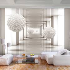 Non Woven Photo Wallpaper 3d Effect Ball Tunnel White Wallpaper Xxl Living Room Non Woven Wallpaper Designs For Walls Custom Wall Design White Wallpaper