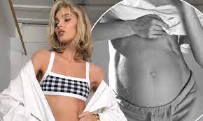 Honestly all i can think of is this Elsa Hosk Shows Off Her Pre Pregnancy Figure In A Checkered Bikini Daily Mail Online