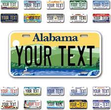 Amazon.com: InkMyPlate Personalized Alabama Car License Plate | Choose from  All 50 Sates | 6x12 Inch | Custom Alabama Plate for Front of Car | Personalized  Custom Car Tags | Made in USA .040 Aluminum : Automotive