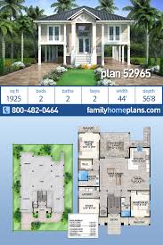 Designed to capture sea breezes and outstanding beach views, these layouts typically feature extensive porches, patios, and lanais. Southern Style House Plan 52965 With 2 Bed 2 Bath 2 Car Garage Coastal House Plans Beach House Floor Plans Vacation House Plans