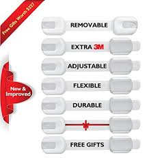 New Improved 7 Pack Adjustable Removable Child Safety Straps Latches Baby Proofing Lock For Furniture Cabinets Appliances Refrigerators Proof Kit Features 7 Free Bonus Gifts Worth 327
