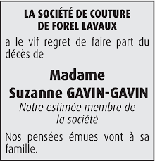 Madame Suzanne GAVIN-GAVIN