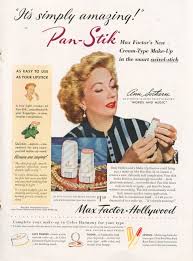 Ann Sothern Uses Max Factor Pan Stik Make Up In 1948 Vintage Makeup Ads Vintage Cosmetics Max Factor