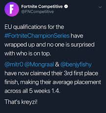 The best source for fortnite news, patch notes, fortnite game updates and more. That S Kreyzi Fortnitecompetitive
