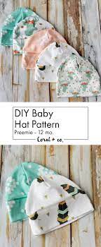 Diy Baby Hat Sewing Pattern And Tutorial Knit Baby Hat Baby Sewing Projects Baby Hat Sewing Pattern Diy Baby Hat