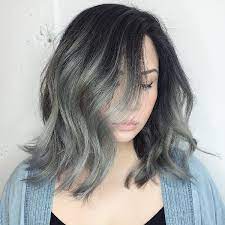 30 Balayage And Ombre On Black Hair Hair Styles Short Ombre Hair Grey Ombre Hair
