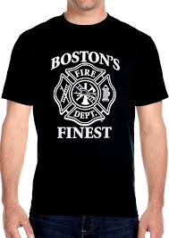 Fire department t shirt designs. Mens Boston S Finest Fire Dept Biker T Shirt Design 1 Quality Biker Patches