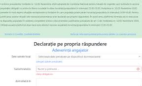 Documentul poate fi redactat/completat de pe pc/laptop în câmpurile predefinite, în formatul pdf, necesitând ulterior tipărirea și semnătura olografă a titularului. Sts A Pus La DispoziÈ›ie O PlatformÄƒ Pentru Completarea DeclaraÈ›iilor Pe Propria RÄƒspundere Pe Telefon Sau Calculator