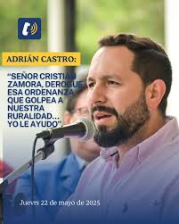 El asambleísta Adrián Castro pide al alcalde de Cuenca, Cristian Zamora,  que derogue la ordenanza que regula el ordenamiento y el uso de suelos,  tras el rechazo manifestado por varios sectores de