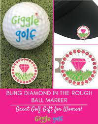 Diamond In The Rough Bling Golf Ball Marker With Hat Clip Great Golf Gift For Women Giggle Golf Fun Golf Accessories Ball Markers Golf Gifts Rough Diamond