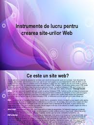 De exemplu sunt considerate subdomenii: Instrumente De Lucru Pentru Crearea Site Urilor Web