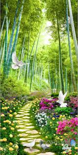 Nature Birds And Flowers Wallpaper 3d Flowers Birds Lane Forest Tree Corridor Entrance Wall Mural Decals Art Print Wallpaper 075 Beautiful Nature Wallpaper Beautiful Landscape Wallpaper Beautiful Landscapes