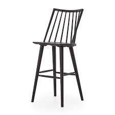 Amazon com fkdebar oak wood bar stool bar chair high stool 70cm. Paton Black Oak Windsor Bar Stool Crate And Barrel