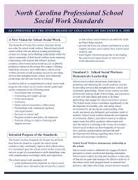 This website lists 28 social work schools in michigan and each schools has a link to their location and information to help you determine which school works best for you. North Carolina Professional School Social Work Standards