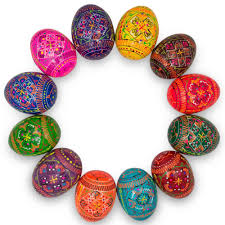 Goose eggshell is carefully selected for the best shell shape. Bestpysanky Set Of 12 Hand Painted Wooden Pysanky Ukrainian Easter Eggs 2 5 Inches Walmart Com Walmart Com