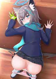 resonancq blue archive sunaookami shiroko animal ears anus ass censored  halo nekomimi pantsu panty pull pussy seifuku skirt lift | 677278 |  yande.re