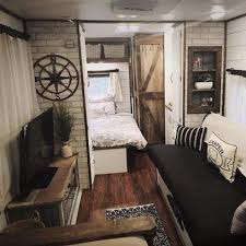 20 Relaxing Tiny House Makeovers Design Ideas With Farmhouse Style Camper Trailer Remodel Camper Decor House Makeovers