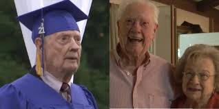 99-year-old pastor walks at high school graduation to finally get his  diploma