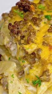 A Wonderful Casserole With Layers Of Beef Potato And Cheese Beef Dinner Recipes Beef Potato Casserole