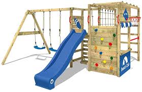 Wickey Play Tower Smart Zone Climbing Frame With A Double Swing Slide Climbing Wall Monkey B Wooden Climbing Frame Kids Climbing Frame Wickey Climbing Frame