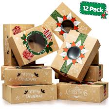 Maybe you would like to learn more about one of these? Christmas Cookie Boxes With Window Bulk 12 Pack Kraft Large Holiday Christmas Food Bakery Treat Boxes