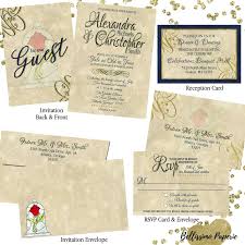 This Is For 1 Set You Need To Order A Minimum Of 20 Sets For Us To Proce Beauty And The Beast Wedding Invitations Wedding Invitation Sets Wedding Invitations