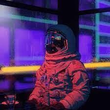 Coffee Break Loop Gif By Visualdon Astronaut Art Loop Gif Fantasy Concept Art
