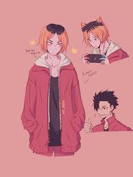 Kenma in Kuroo's jackettt | Anime, Kenma, Haikyuu