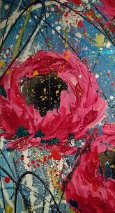Abstract Flower Painting Pallet Knife Abstract Flower Painting Floral Paintings Acrylic Flower Art