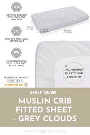 Muslin Crib Fitted Sheet Grey Clouds Fitted Crib Sheet Cribs Fitted Sheet