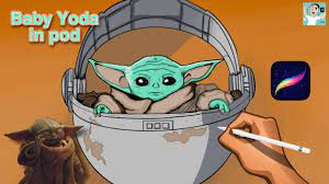Drawing Baby Yoda In His Pod Procreate Speed Drawing Youtube Yoda Drawings Baby
