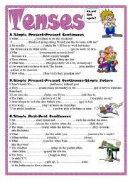 Task ii put the verbs in the correct tense. Tenses Esl Worksheet By Kodora