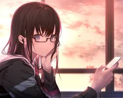 Hd wallpapers and background images. Anime Girl Meganekko Brown Hair Sunset Hoodie 1280x1024 Download Hd Wallpaper Wallpapertip