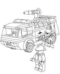 Printable lego fire truck city coloring page. Lego Firetruck Coloring Sheet